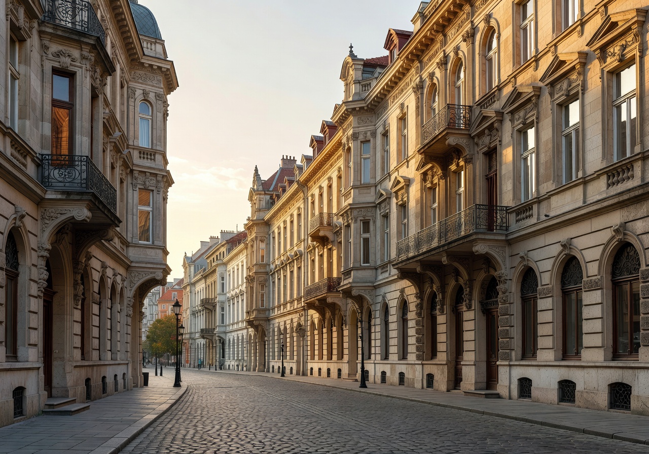 Elegante bygninger og gater i Budapest sentrum, Belváros